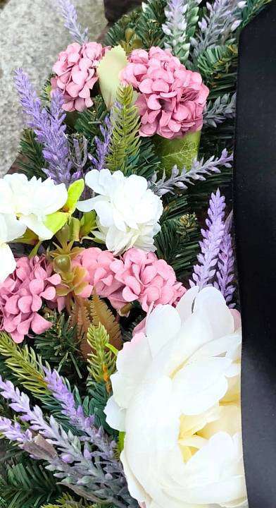 Artificial Pink Hydrangea Wreath 1