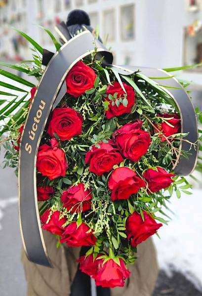 Funeral rose bouquet