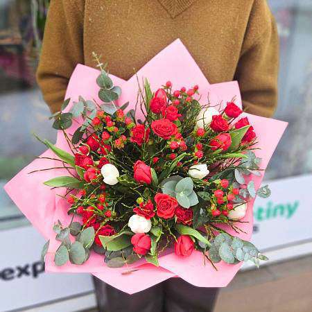 Love story from tulips