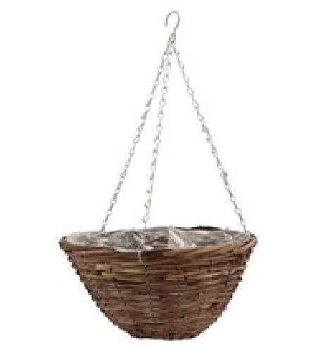 Hanging rattan plant pot cover