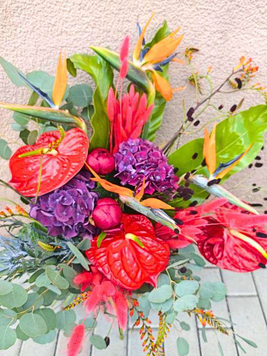 Exotic bouquet with anthurium and strelitzia 1