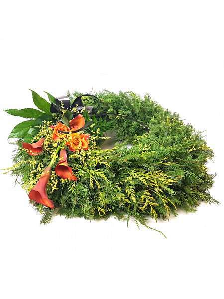 Funeral wreath calla lily and rose