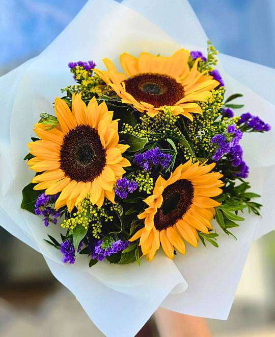 Kytice Helianthus v solidágu 1