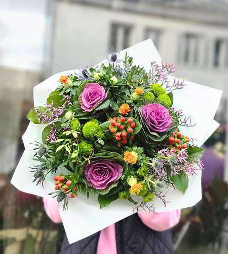Bouquet of purple cabbage