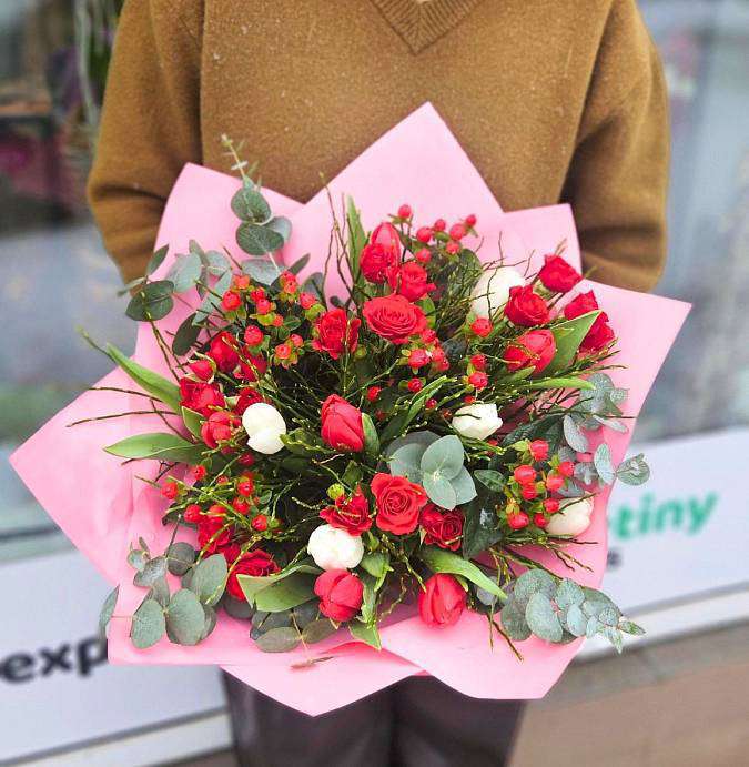 Love story from tulips